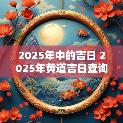 2025年中的吉日 2025年黄道吉日查询