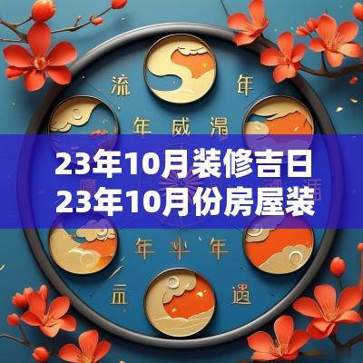23年10月装修吉日 23年10月份房屋装修的黄道吉日