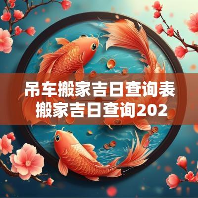 吊车搬家吉日查询表 搬家吉日查询2025年黄道吉日