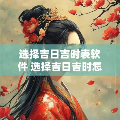 选择吉日吉时表软件 选择吉日吉时怎么选