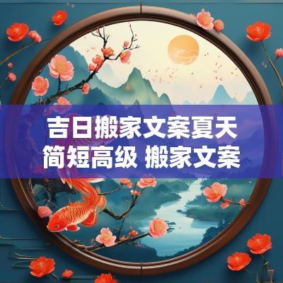 吉日搬家文案夏天简短高级 搬家文案短句干净高级