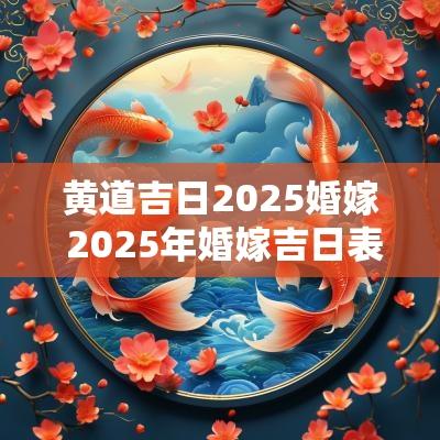 黄道吉日2025婚嫁 2025年婚嫁吉日表