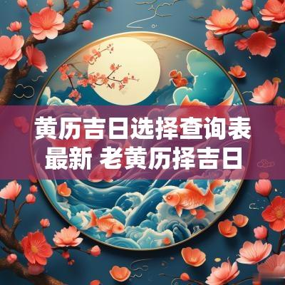 黄历吉日选择查询表最新 老黄历择吉日吉时查询