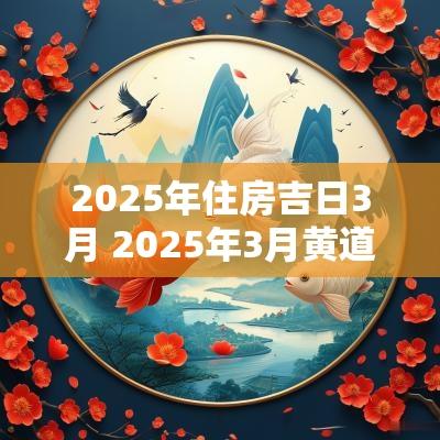 2025年住房吉日3月 2025年3月黄道吉日