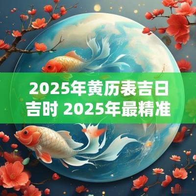 2025年黄历表吉日吉时 2025年最精准老黄历黄道吉日吉时