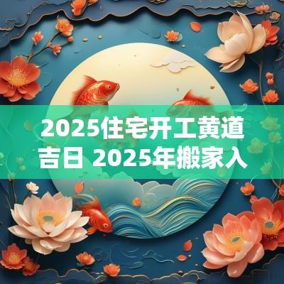 2025住宅开工黄道吉日 2025年搬家入宅黄道吉日