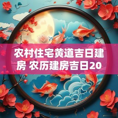 农村住宅黄道吉日建房 农历建房吉日2025