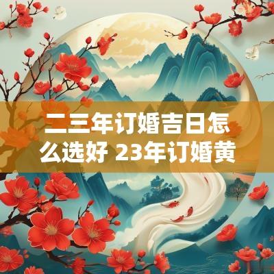 二三年订婚吉日怎么选好 23年订婚黄道吉日查询
