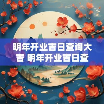 明年开业吉日查询大吉 明年开业吉日查询大吉日是哪天