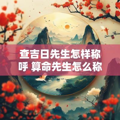 查吉日先生怎样称呼 算命先生怎么称呼合适