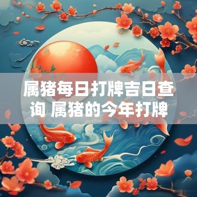 属猪每日打牌吉日查询 属猪的今年打牌日子
