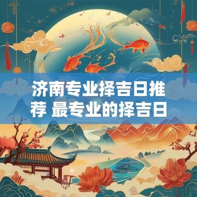 济南专业择吉日推荐 最专业的择吉日吉时网