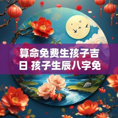 算命免费生孩子吉日 孩子生辰八字免费取名测算