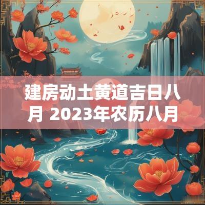 建房动土黄道吉日八月 2025年农历八月建房黄道吉日