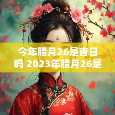 今年腊月26是吉日吗 2025年腊月26是黄道吉日吗