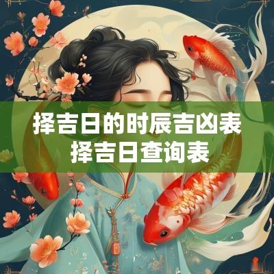 择吉日的时辰吉凶表 择吉日查询表