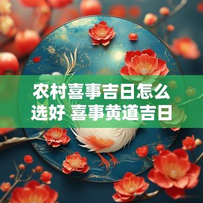 农村喜事吉日怎么选好 喜事黄道吉日