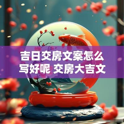 吉日交房文案怎么写好呢 交房大吉文案