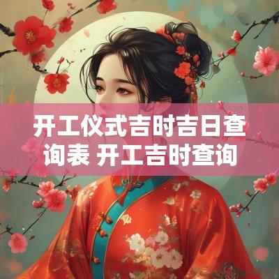 开工仪式吉时吉日查询表 开工吉时查询 开工仪式吉时吉日查询表 开工吉时查询