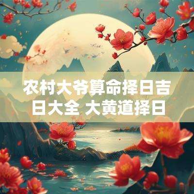 农村大爷算命择日吉日大全 大黄道择日正确推算法