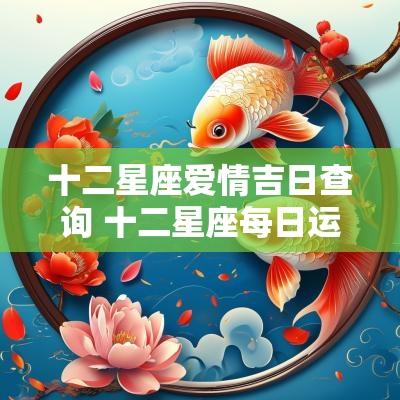 十二星座爱情吉日查询 十二星座每日运势查询2025