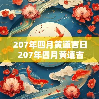 207年四月黄道吉日 207年四月黄道吉日查询