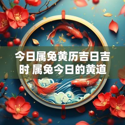 今日属兔黄历吉日吉时 属兔今日的黄道吉日