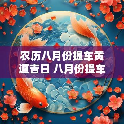农历八月份提车黄道吉日 八月份提车黄道吉日是哪几天