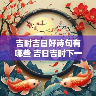 吉时吉日好诗句有哪些 吉日吉时下一句