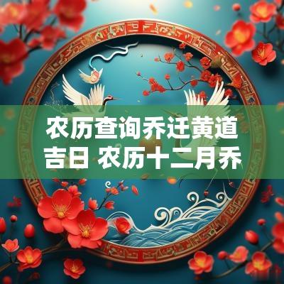 农历查询乔迁黄道吉日 农历十二月乔迁黄道吉日查询2025