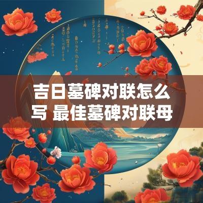 吉日墓碑对联怎么写 最佳墓碑对联母亲怎么写