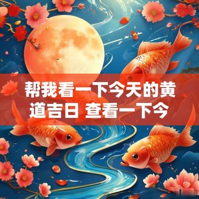 帮我看一下今天的黄道吉日 查看一下今天的黄道吉日