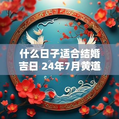 什么日子适合结婚吉日 24年7月黄道吉日适合结婚的日子