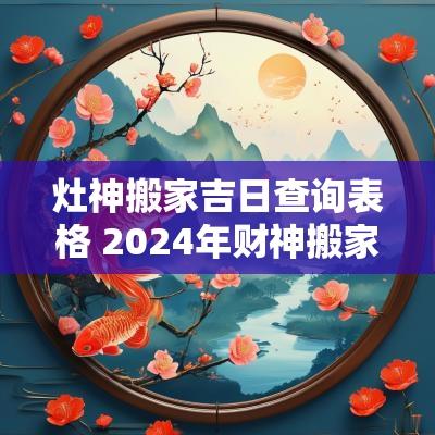 灶神搬家吉日查询表格 2025年财神搬家吉日查询