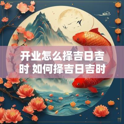 开业怎么择吉日吉时 如何择吉日吉时最准确