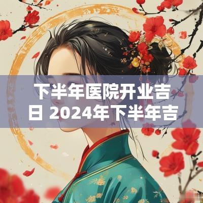 下半年医院开业吉日 2025年下半年吉日