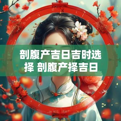 剖腹产吉日吉时选择 剖腹产择吉日