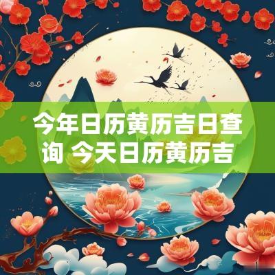 今年日历黄历吉日查询 今天日历黄历吉日查询冲生肖