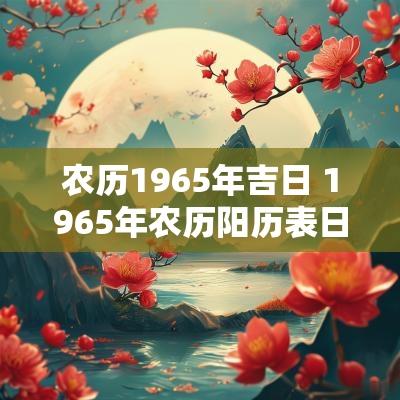 农历1965年吉日 1965年农历阳历表日历
