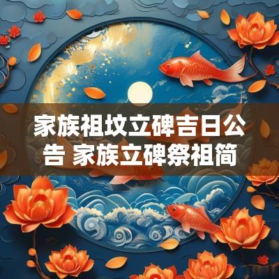 家族祖坟立碑吉日公告 家族立碑祭祖简短讲话内容