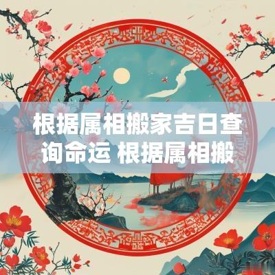 根据属相搬家吉日查询命运 根据属相搬家吉日查询命运详解