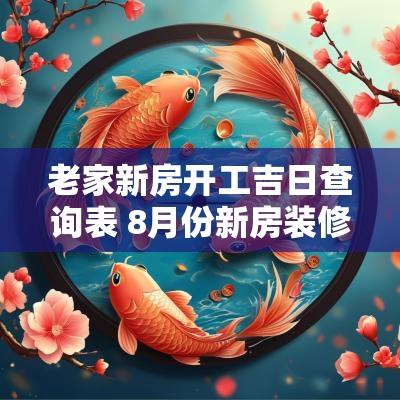老家新房开工吉日查询表 8月份新房装修开工吉日查询