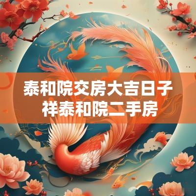 泰和院交房大吉日子 祥泰和院二手房