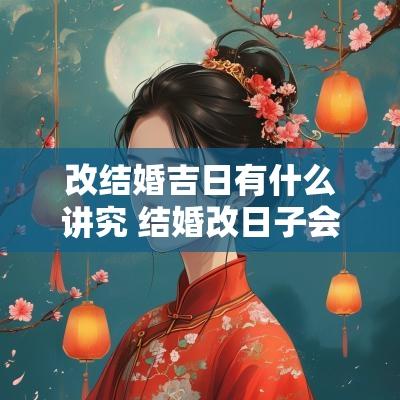 改结婚吉日有什么讲究 结婚改日子会不吉利吗