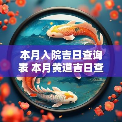 本月入院吉日查询表 本月黄道吉日查询2025