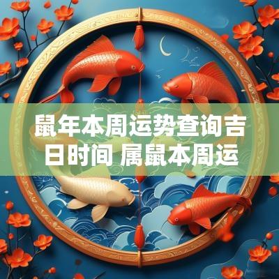 蛇年本周运势查询吉日时间 属鼠本周运势