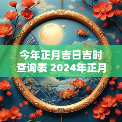 今年正月吉日吉时查询表 2025年正月出行吉日吉时查询