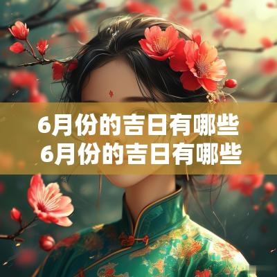 6月份的吉日有哪些 6月份的吉日有哪些天