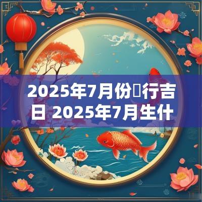2025年7月份岀行吉日 2025年7月生什么时候备孕