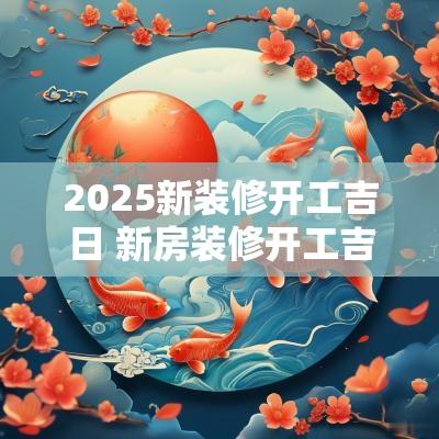 2025新装修开工吉日 新房装修开工吉日2025年